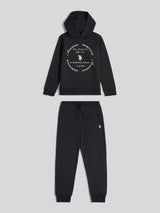 Boys Circle Graphic Hoodie & Jogger Set in Black