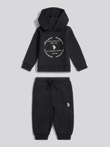 Boys Circle Graphic Hoodie & Jogger Set in Black