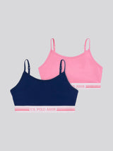 Girls 2 Pack Bralettes in Medieval Blue