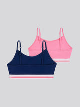 Girls 2 Pack Bralettes in Medieval Blue