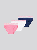 Girls 3 Pack Bikini Brief Underwear in Medieval Blue