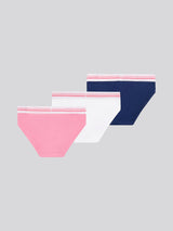 Girls 3 Pack Bikini Brief Underwear in Medieval Blue