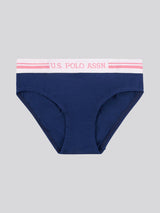 Girls 3 Pack Bikini Brief Underwear in Medieval Blue
