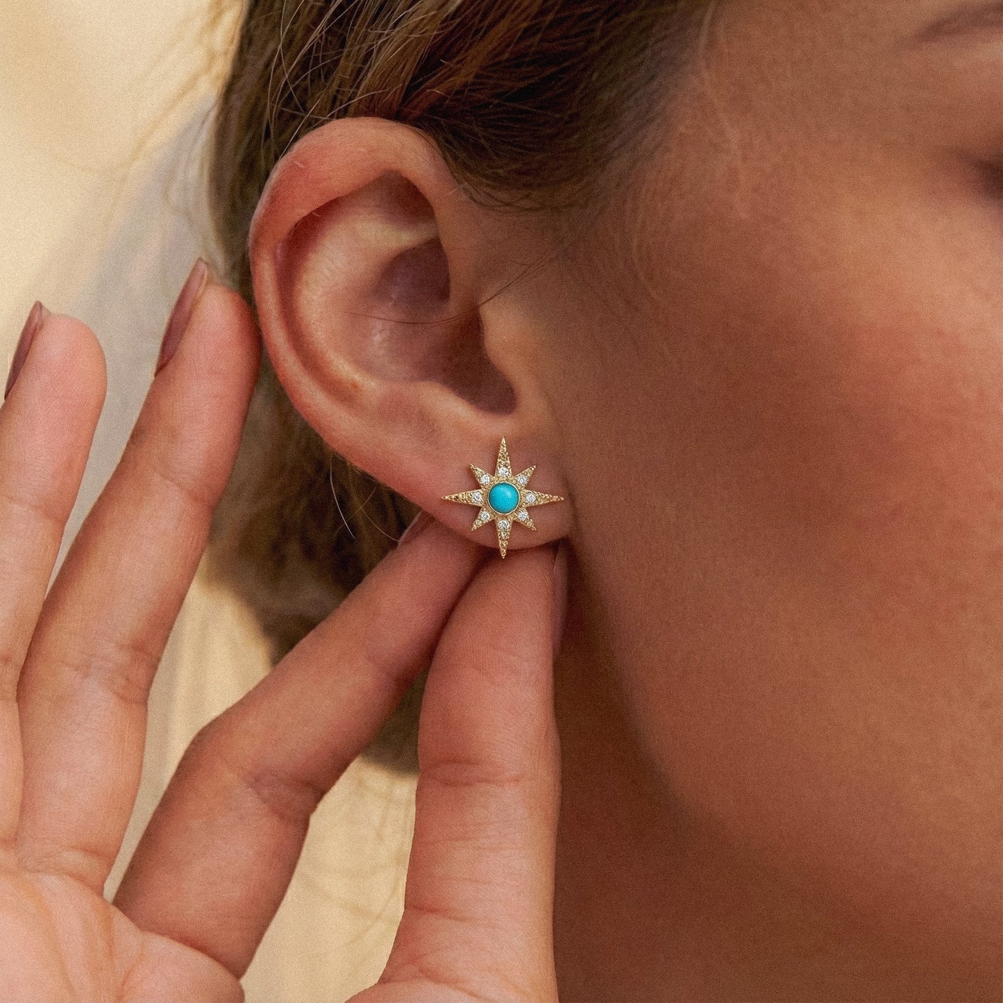Ursa Birthstone Star Stud Earrings | 18K Gold Plated