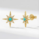 Ursa Birthstone Star Stud Earrings | 18K Gold Plated