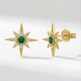 Ursa Birthstone Star Stud Earrings | 18K Gold Plated