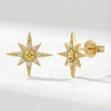 Ursa Birthstone Star Stud Earrings | 18K Gold Plated