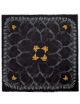 VASSILISA Scarf in Black Colour: Fur and Wolves Masks Print