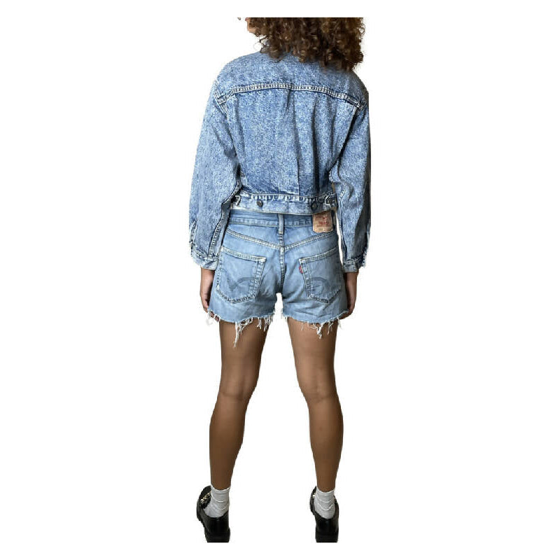 Original Vintage 1980's Acid Stone Wash Denim Jacket UK 8 - 10
