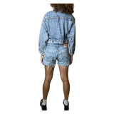 Original Vintage 1980's Acid Stone Wash Denim Jacket UK 8 - 10