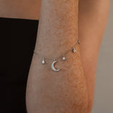 Vega Moon & Star Charm Bracelet | Silver