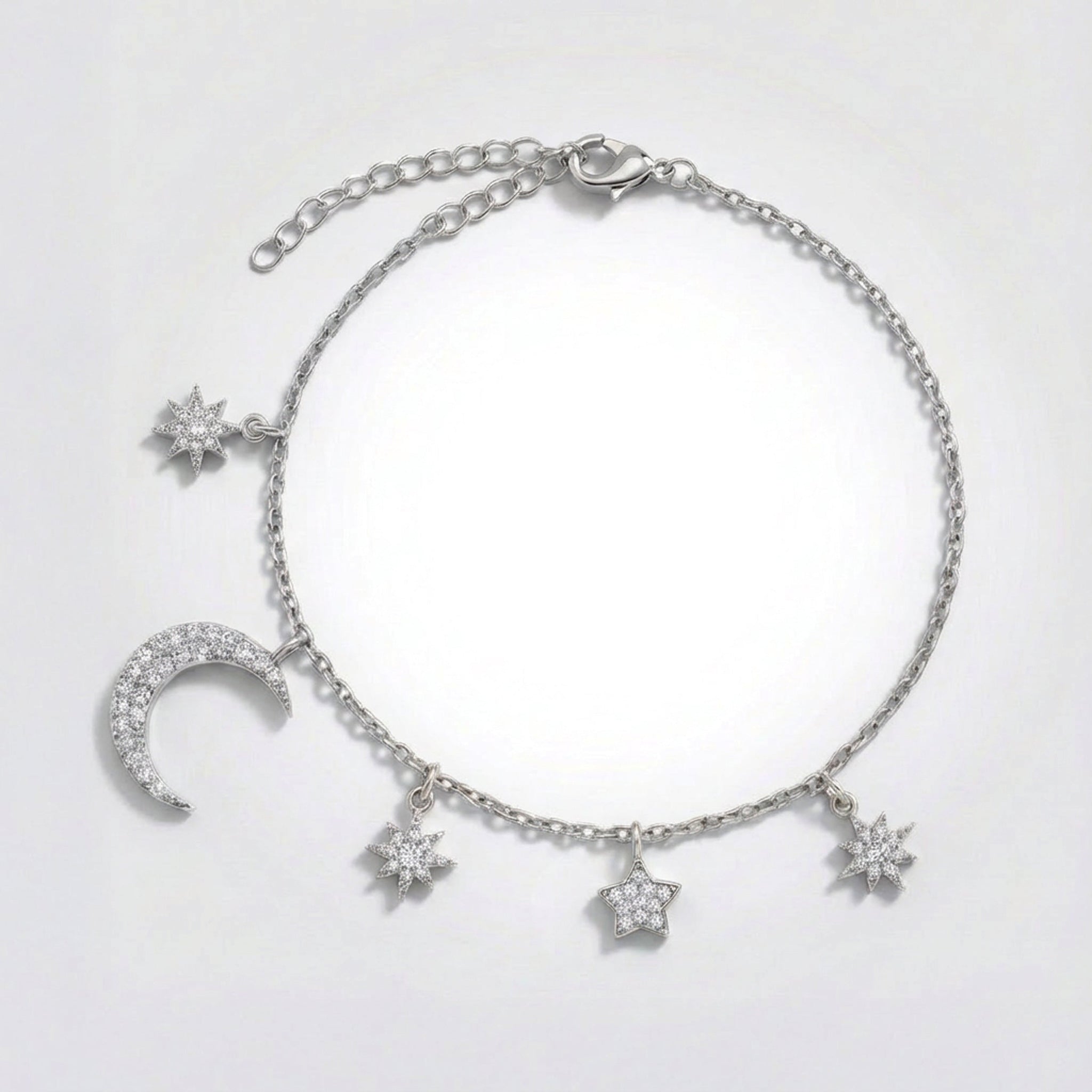 Vega Moon & Star Charm Bracelet | Silver