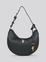 U.S. Polo Assn. Womens Jones Small Round Hobo Bag in Black