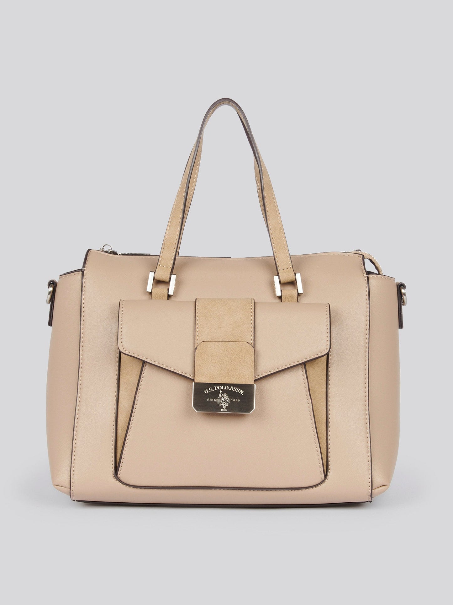 U.S. Polo Assn. Womens Romantic Double Handle Bag in Beige