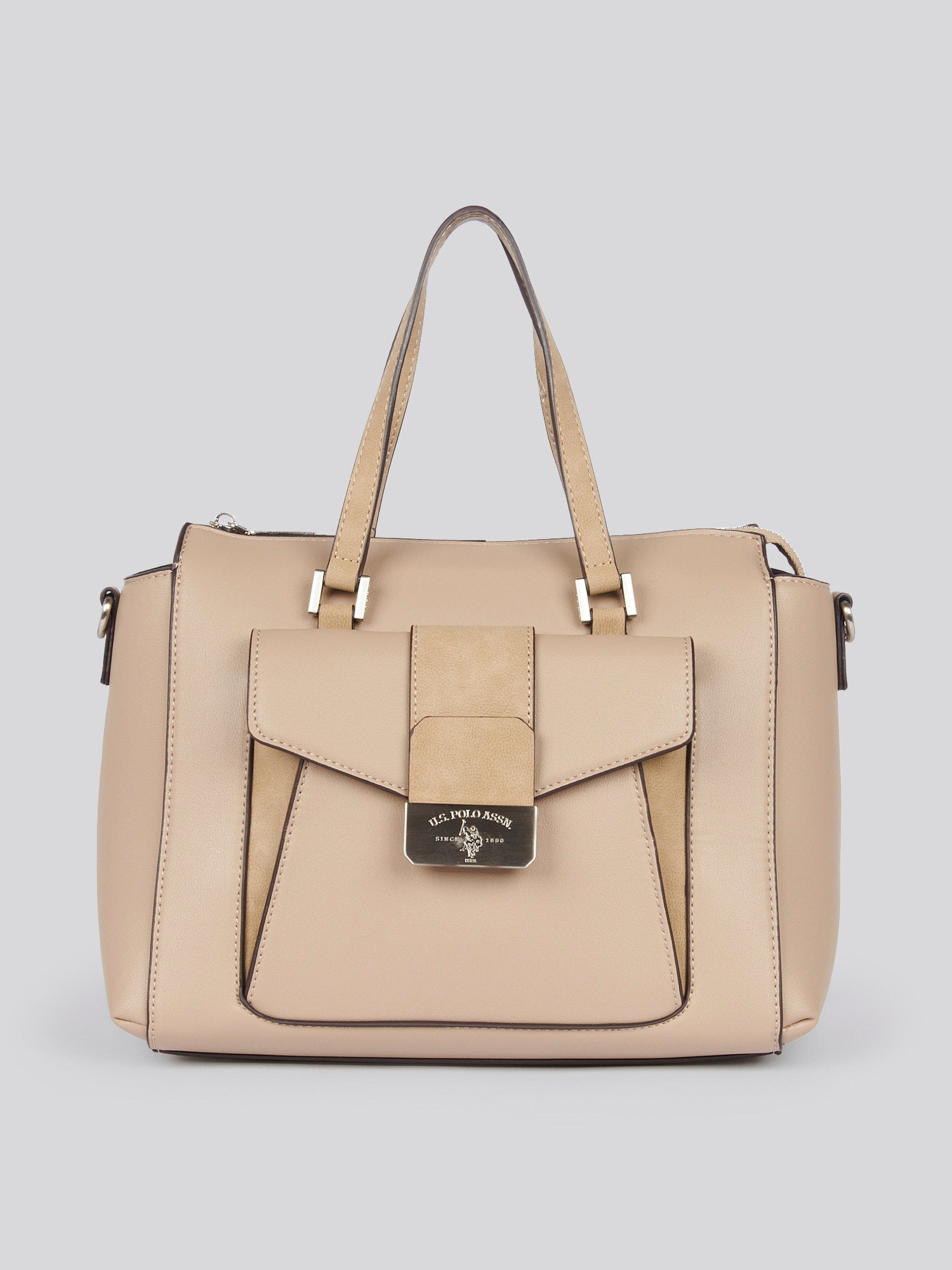 U.S. Polo Assn. Womens Romantic Double Handle Bag in Beige