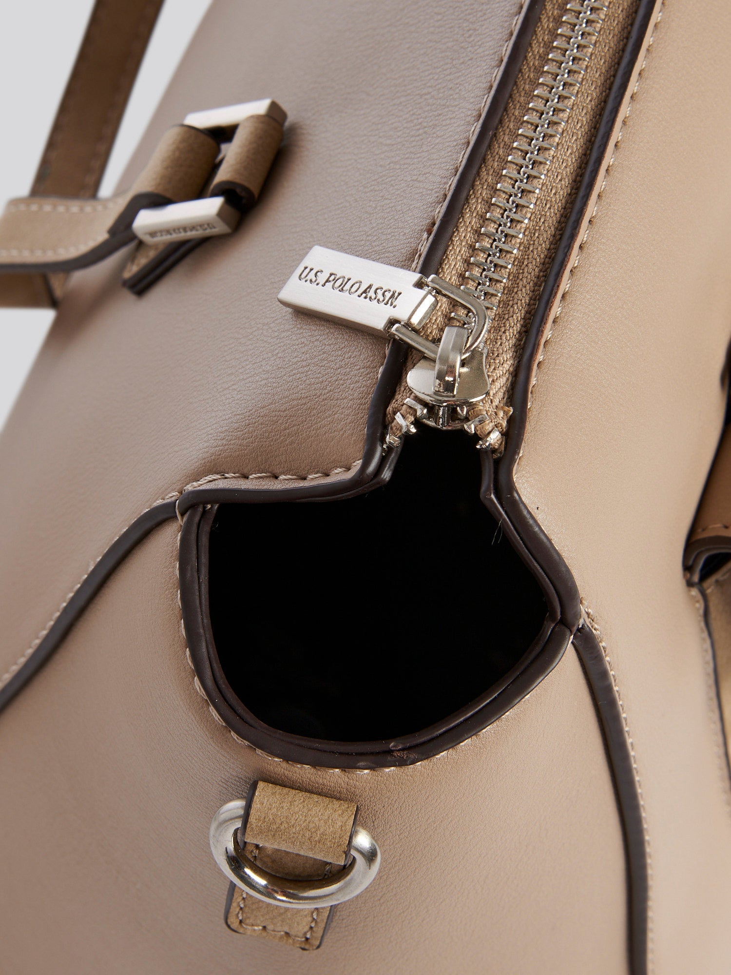 U.S. Polo Assn. Womens Romantic Double Handle Bag in Beige