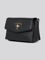 U.S. Polo Assn. Womens Stanford Flap Crossbody Bag in Black