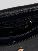 U.S. Polo Assn. Womens Stanford Flap Crossbody Bag in Black