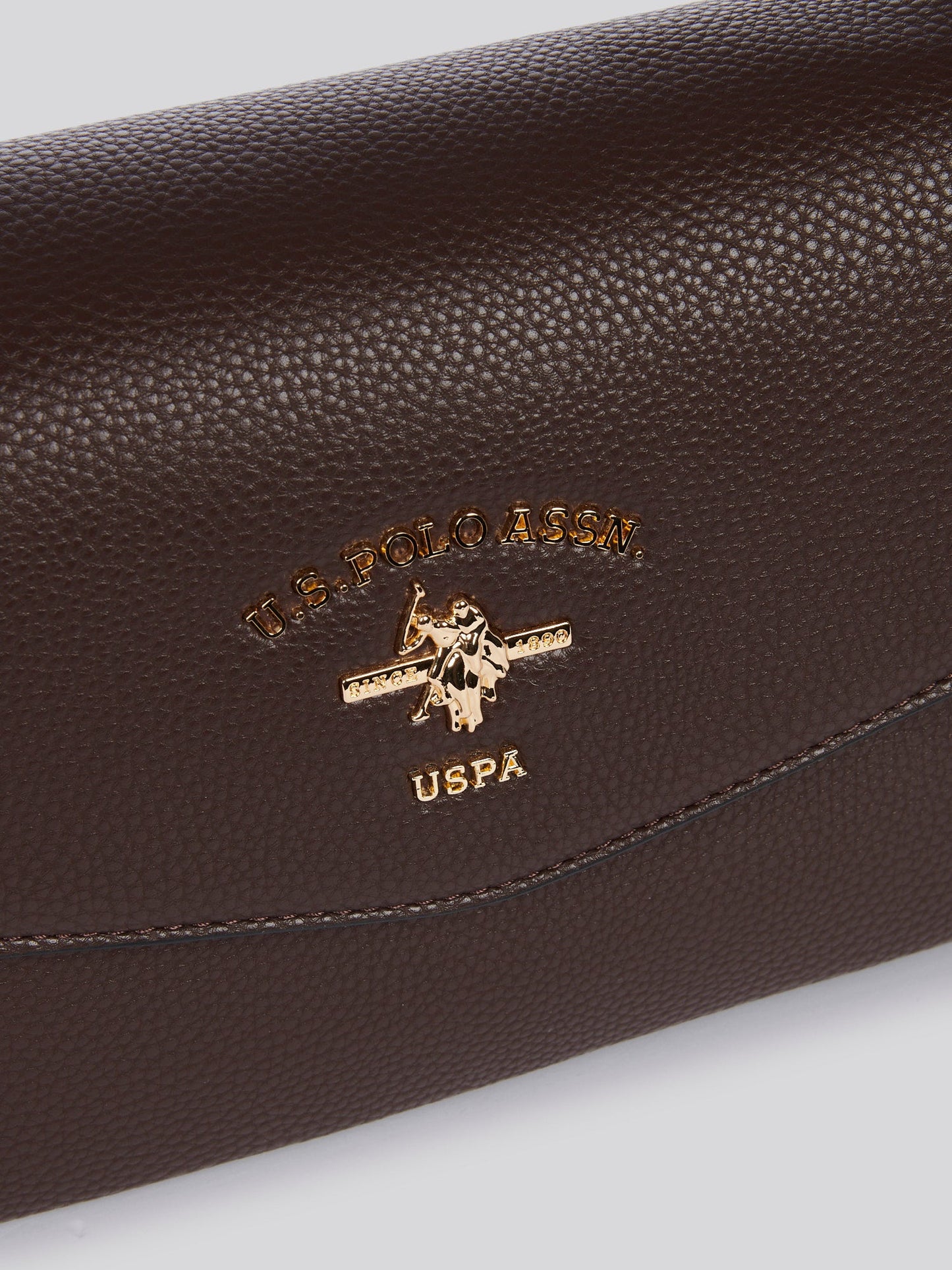 U.S. Polo Assn. Womens Stanford Flap Crossbody Bag in Dark Brown