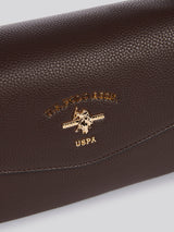 U.S. Polo Assn. Womens Stanford Flap Crossbody Bag in Dark Brown