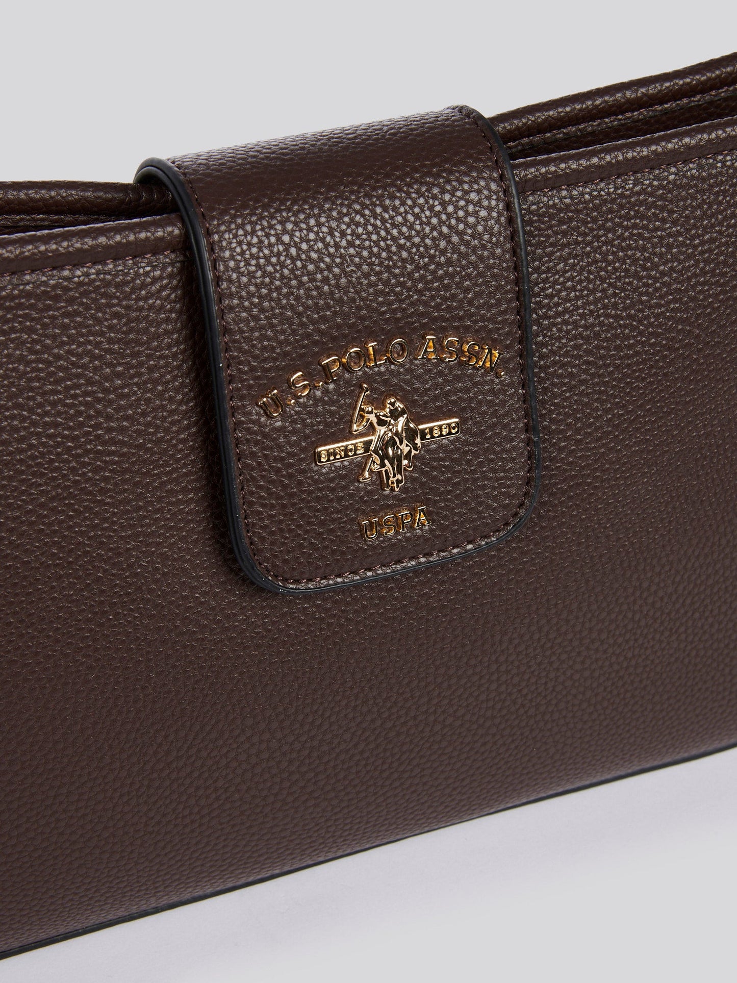 U.S. Polo Assn. Womens Stanford Baguette Bag in Dark Brown