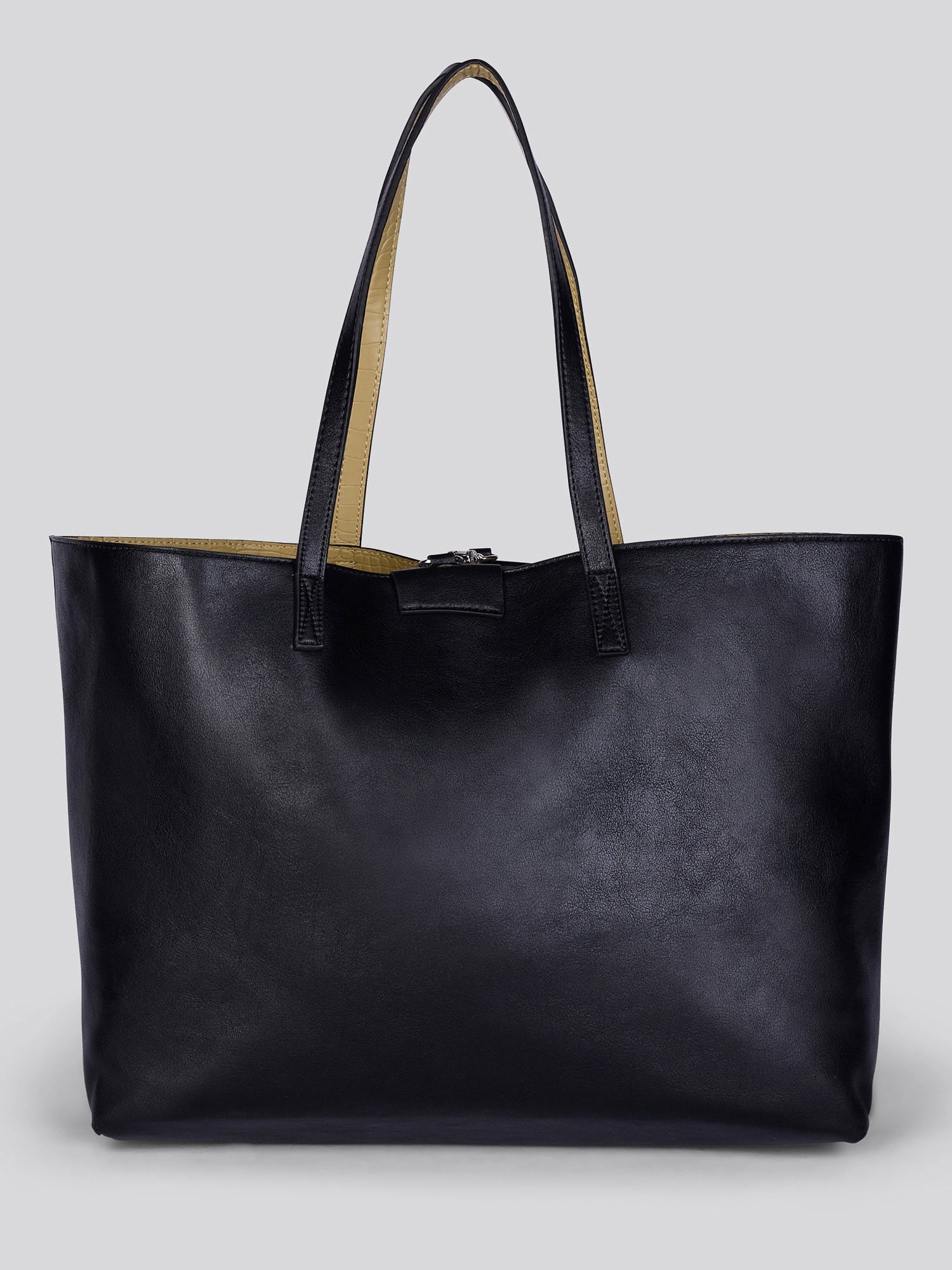 U.S. Polo Assn. Womens Axtell Reversible Shopping Bag Black