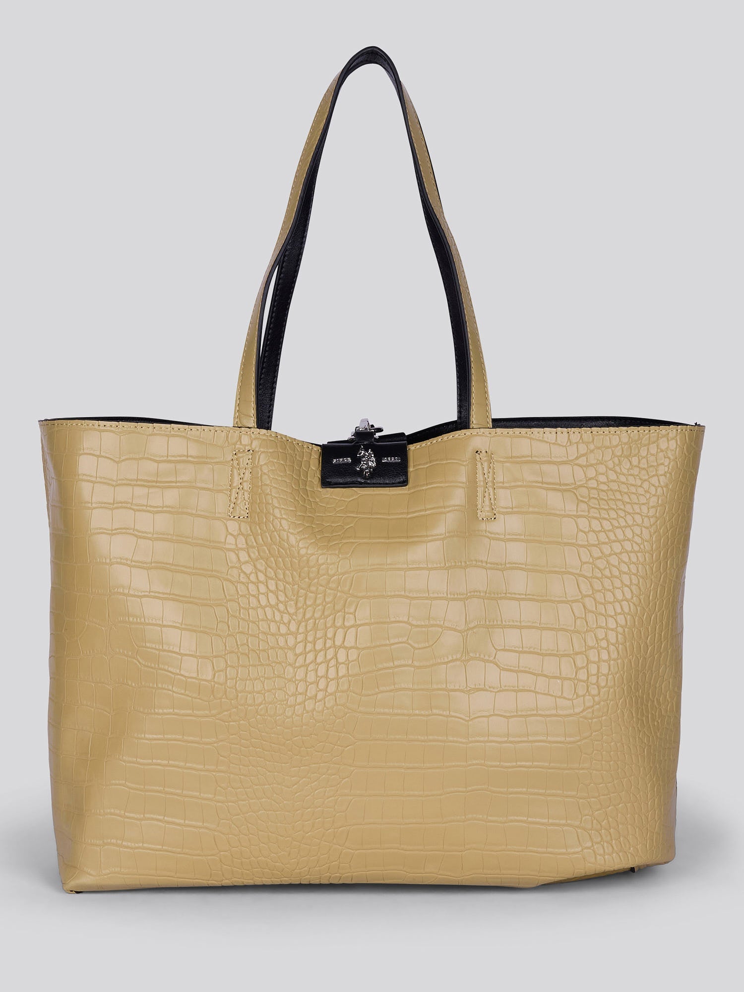U.S. Polo Assn. Womens Axtell Reversible Shopping Bag Black