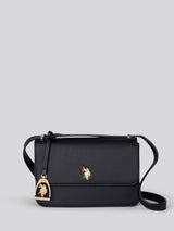 U.S. Polo Assn. Womens Jones Small Flap Crossbody Bag Black