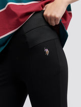 Womens Elastic Waistband Legging Black