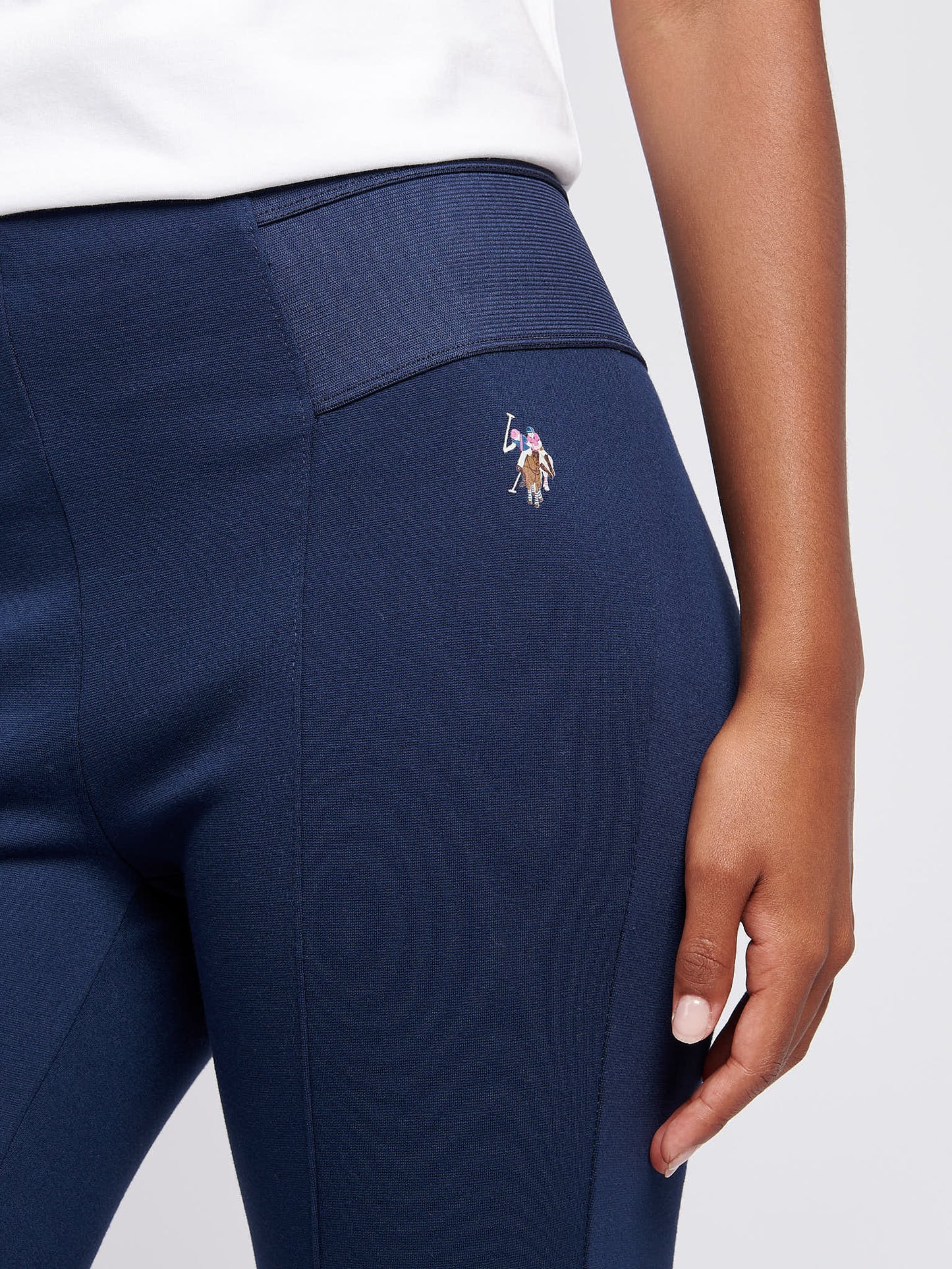 Womens Elastic Waistband Legging Navy Iris