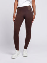 Womens Elastic Waistband Legging Puce