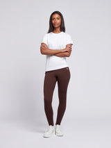 Womens Elastic Waistband Legging Puce