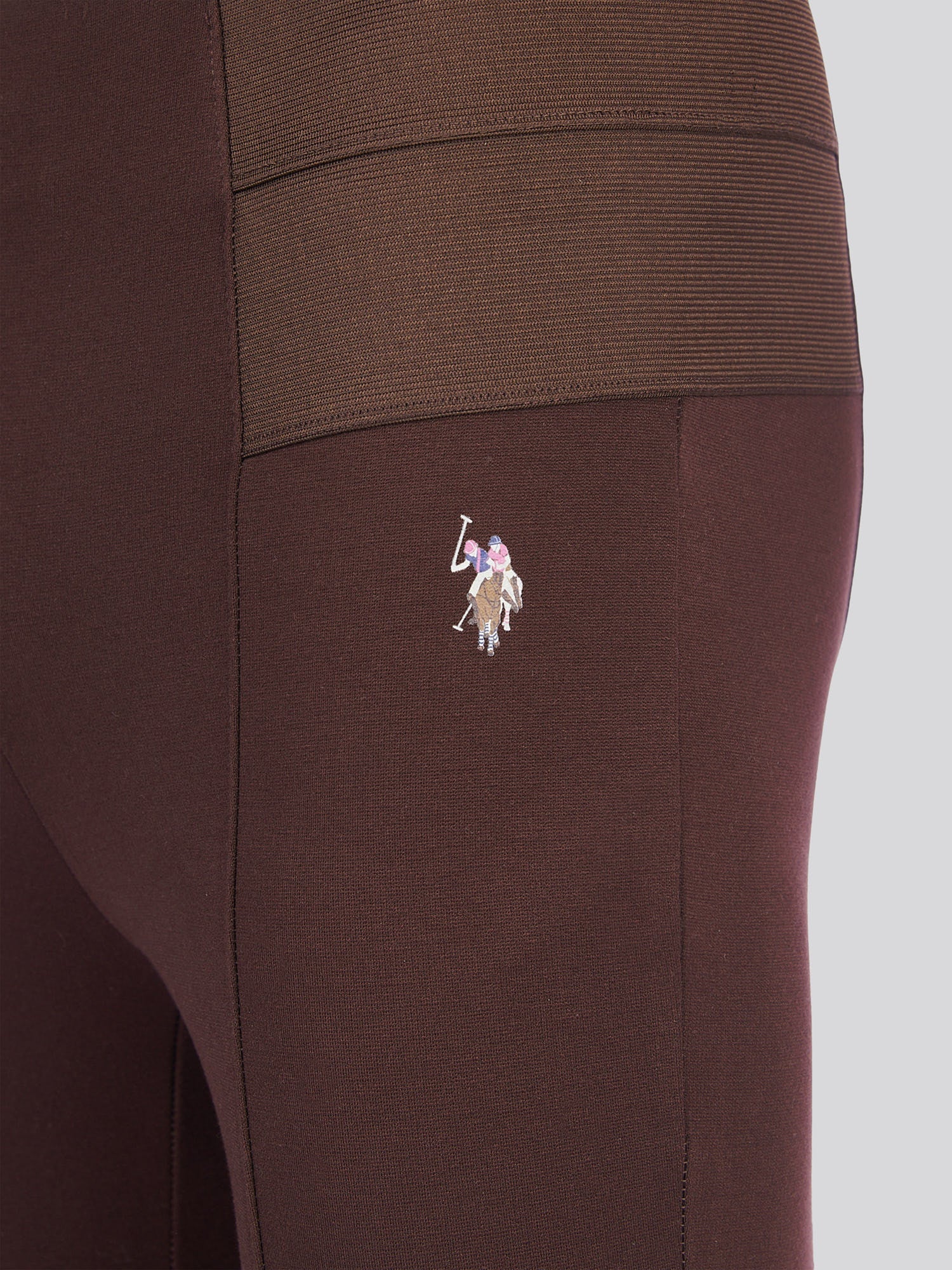 Womens Elastic Waistband Legging Puce