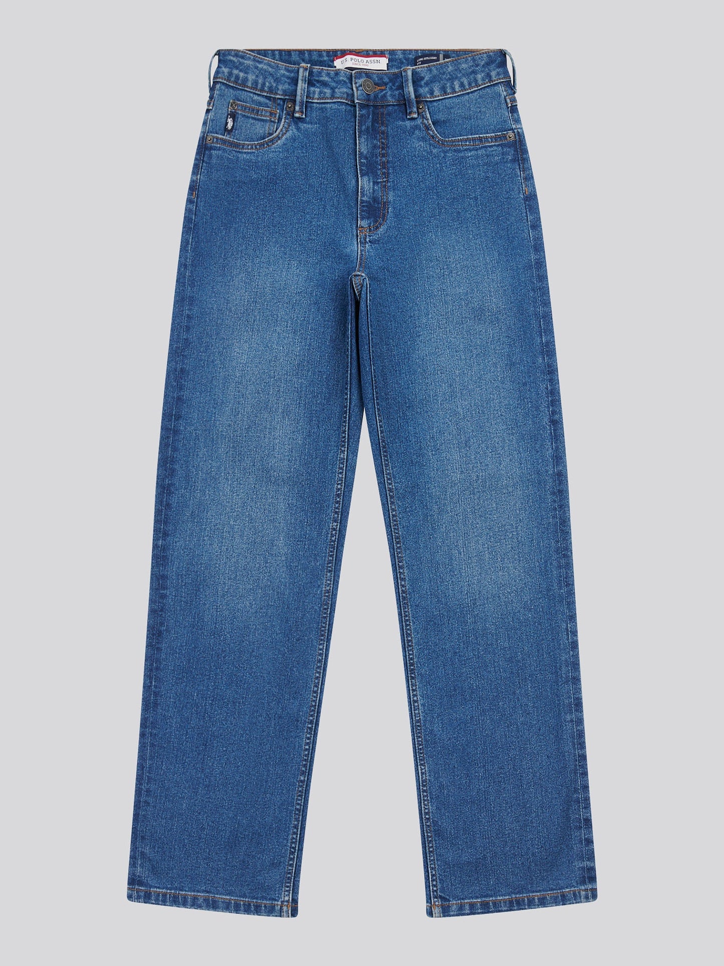 Womens Straight Fit Jean Mid Wash