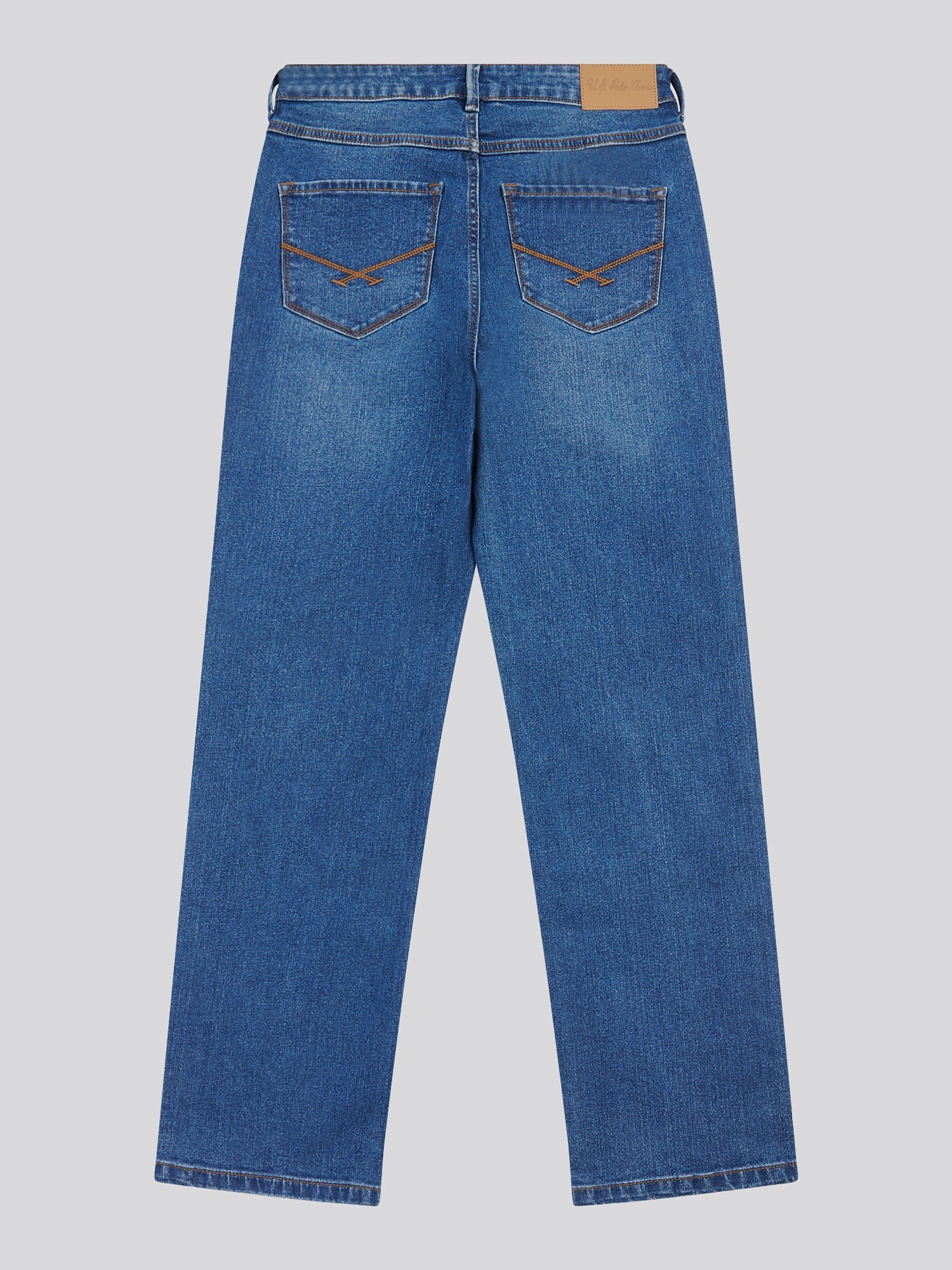 Womens Straight Fit Jean Mid Wash