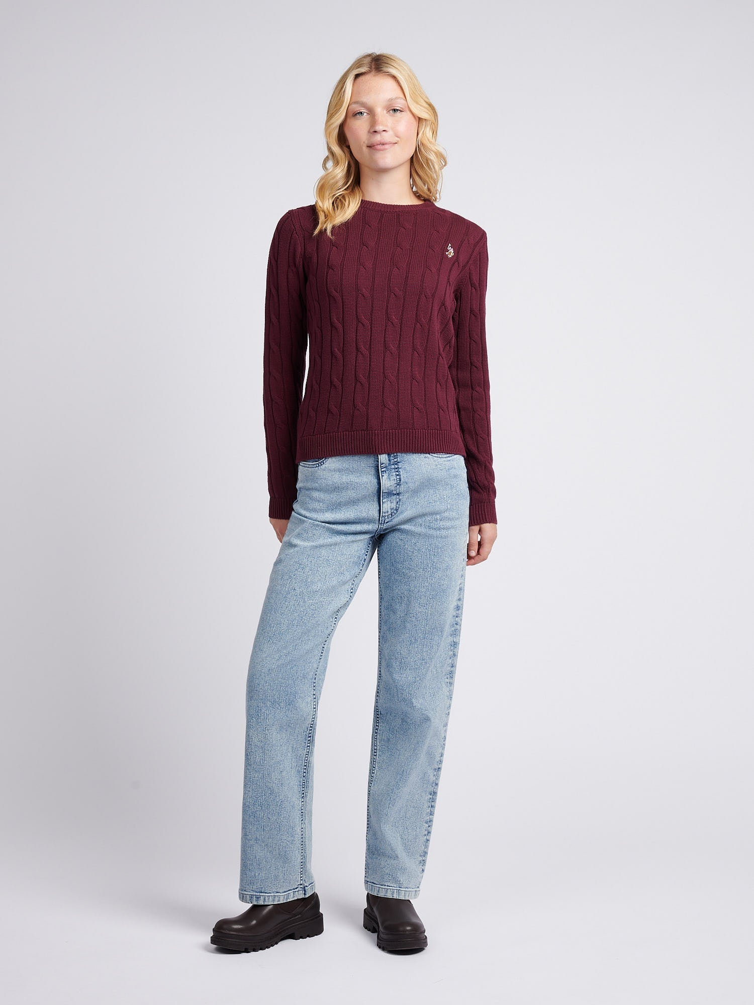 Womens Straight Fit Jean Stone Wash WUP