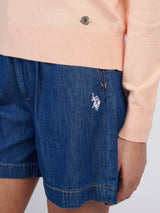 Womens Crew Neck Jumper in Peach Nectar