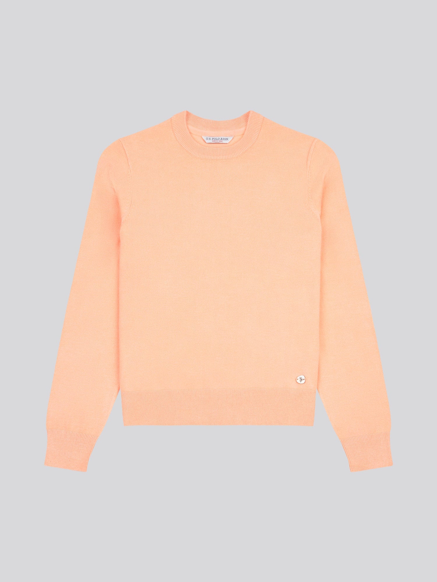 Womens Crew Neck Jumper in Peach Nectar