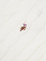 Womens V-Neck Cable Jumper Marshmallow
