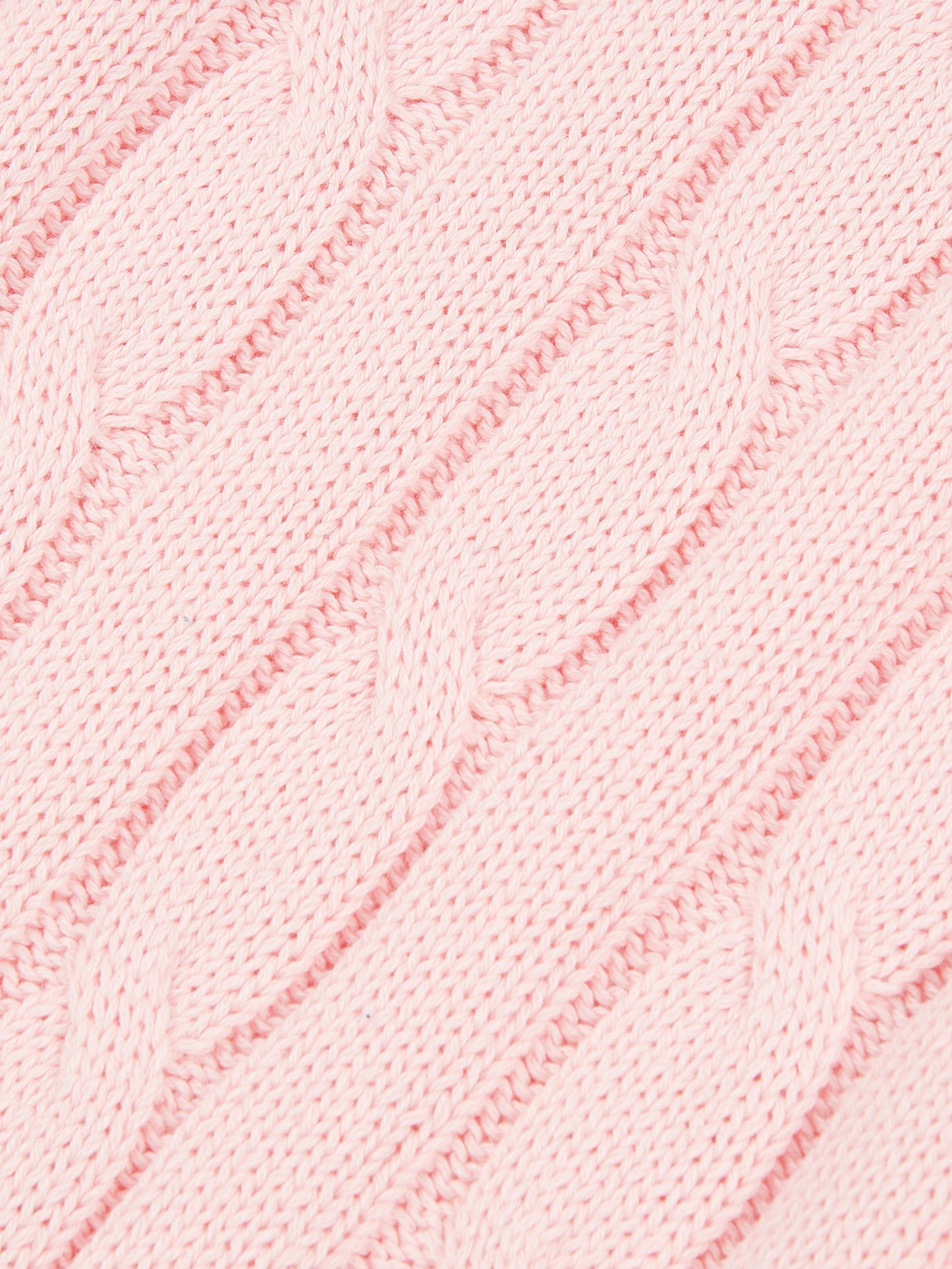 Womens V-Neck Cable Jumper Crystal Rose