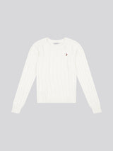 Womens Crew Neck Cable Jumper Marshmallow
