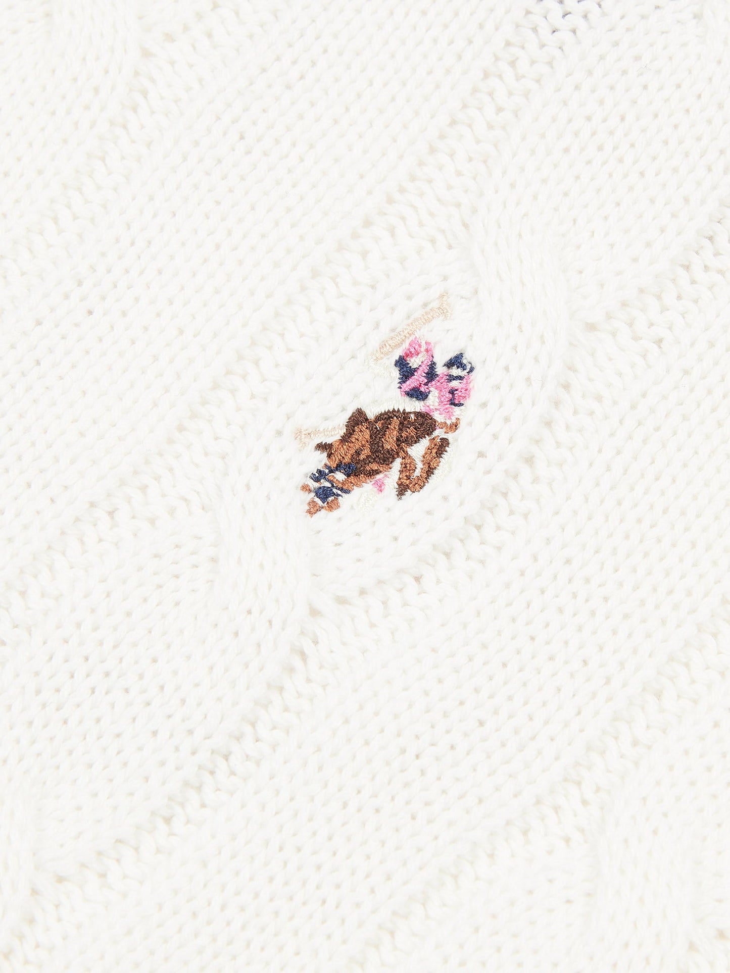 Womens Crew Neck Cable Jumper Marshmallow