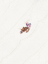 Womens Crew Neck Cable Jumper Marshmallow