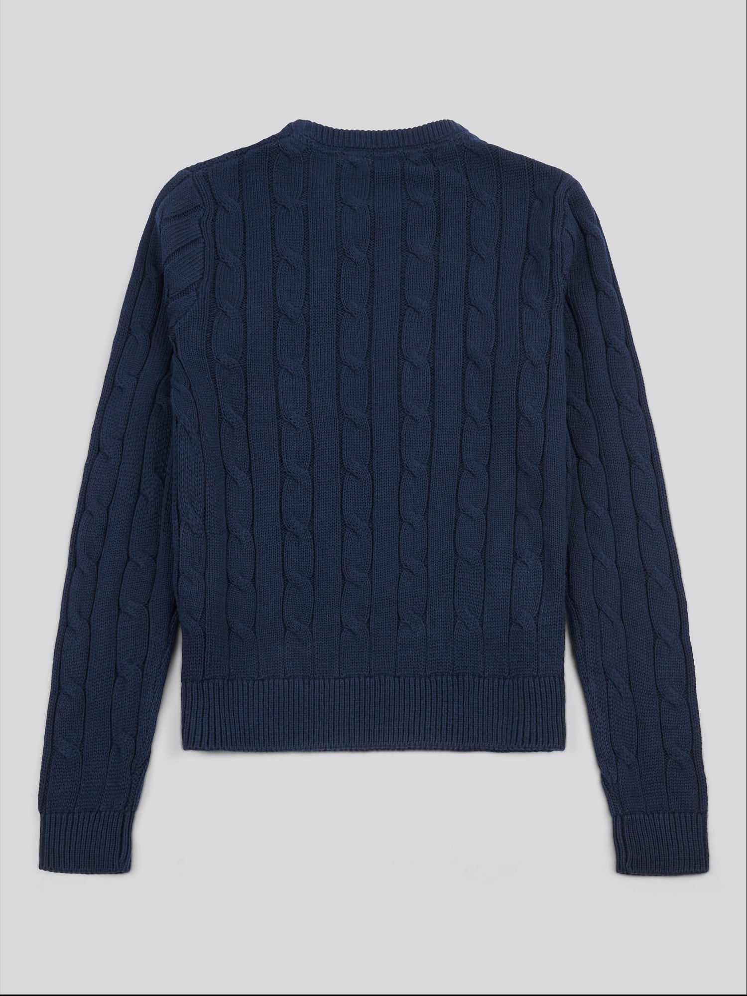Womens Crew Neck Cable Jumper Navy Iris