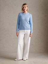 Womens Crew Neck Cable Jumper Open Air