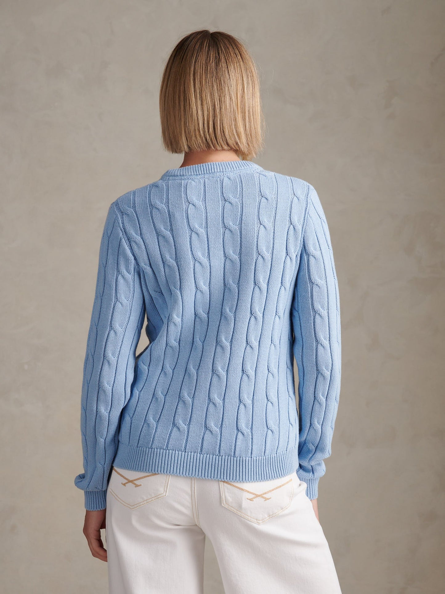 Womens Crew Neck Cable Jumper Open Air