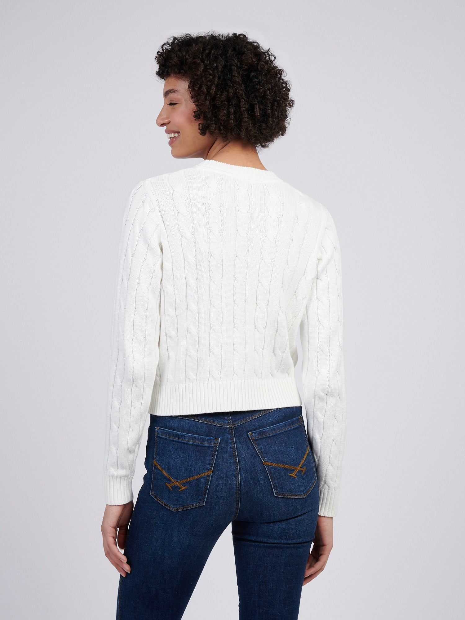 Womens Cable Knit Cardigan Marshmallow