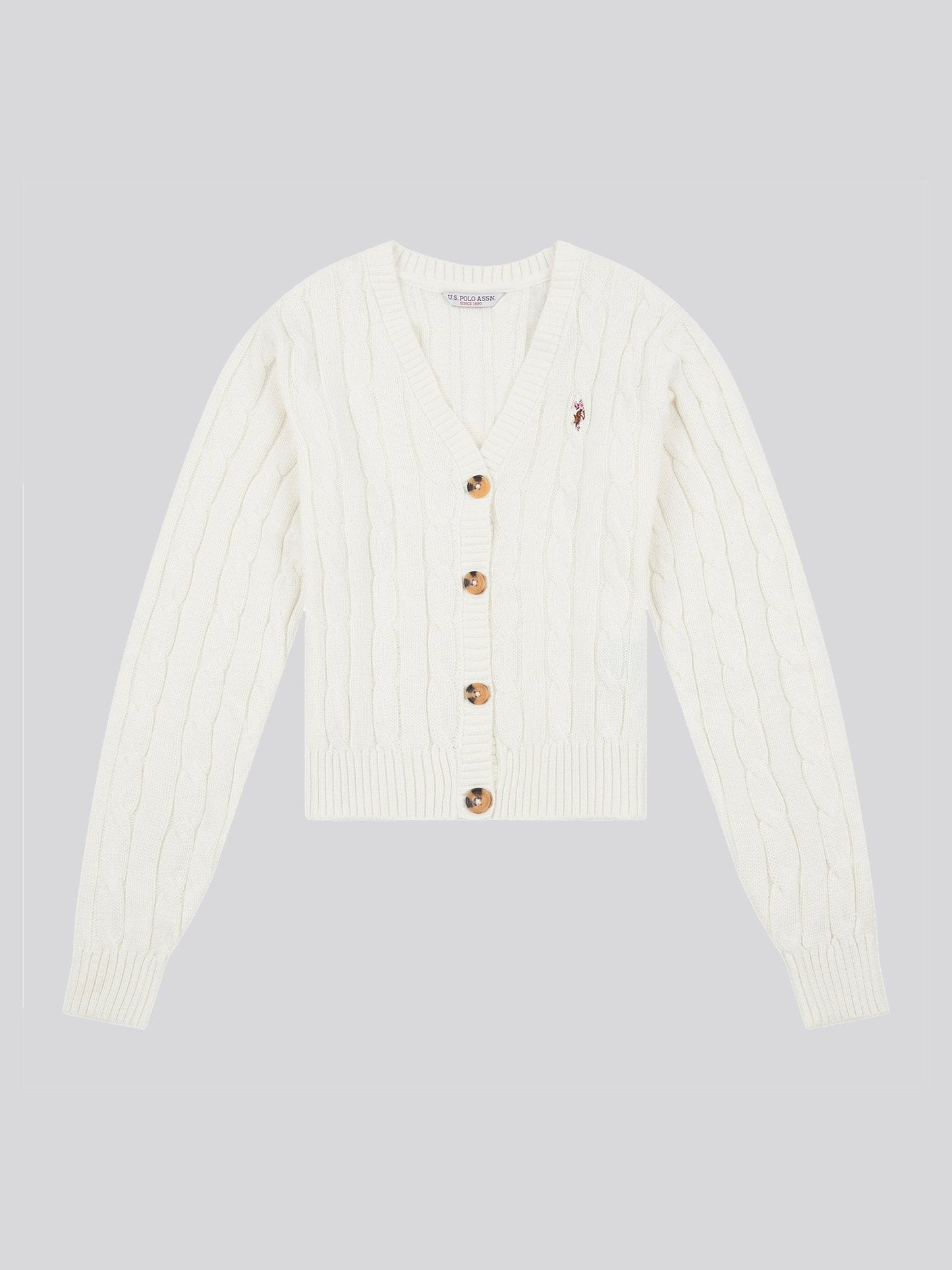 Womens Cable Knit Cardigan Marshmallow