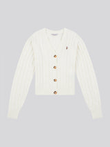 Womens Cable Knit Cardigan Marshmallow