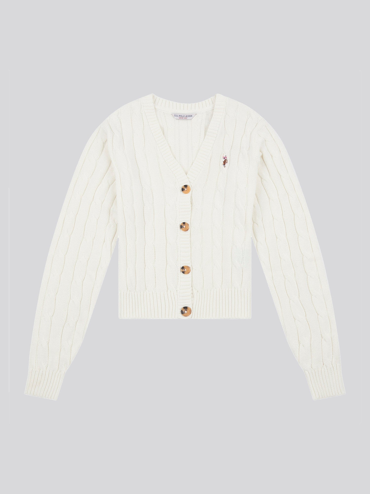 Womens Cable Knit Cardigan Marshmallow